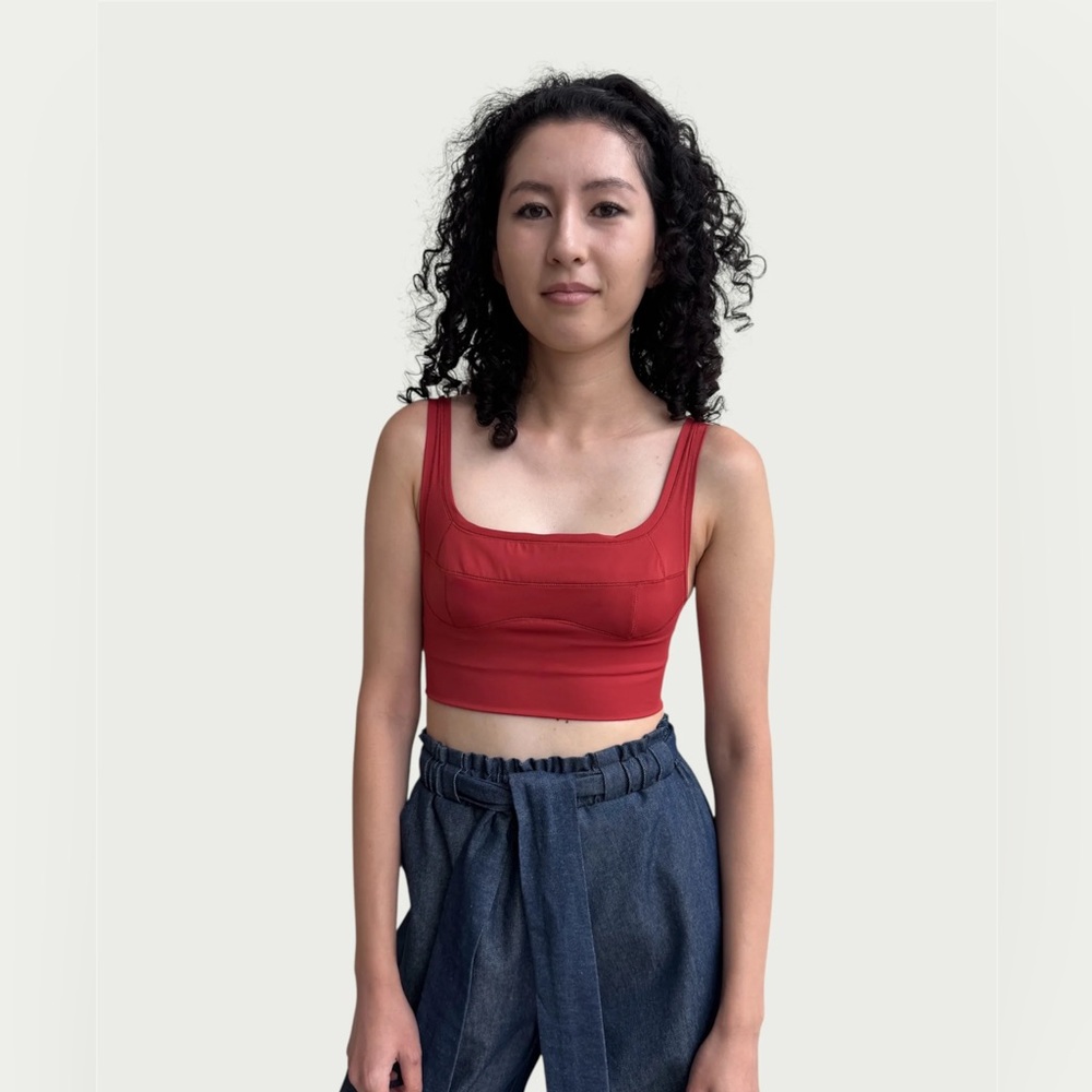 NWT fine line sculpted bodice top in rouge